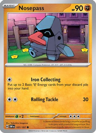 Nosepass (107) [SV03 Obsidian Flames] Reverse Holofoil - Common
