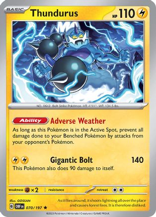 Thundurus (070) [SV03 Obsidian Flames] Holofoil - Rare