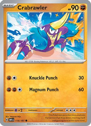 Crabrawler (114) [SV03 Obsidian Flames] Reverse Holofoil - Common