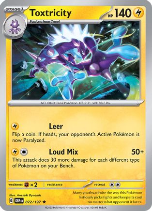 Toxtricity (072) [SV03 Obsidian Flames] Reverse Holofoil - Rare