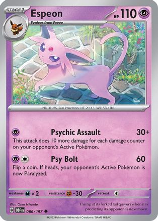 Espeon (086) [SV03 Obsidian Flames] Reverse Holofoil - Uncommon