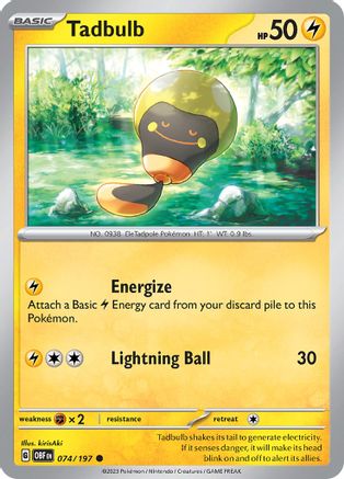 Tadbulb (074/197) [SV03 Obsidian Flames] Reverse Holofoil - Common