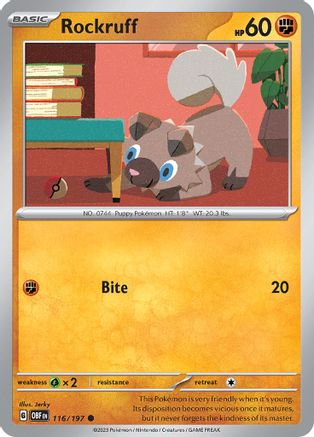 Rockruff (116) [SV03 Obsidian Flames] Reverse Holofoil - Common