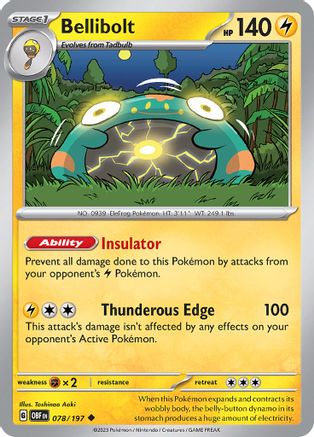 Bellibolt (078/197) [SV03 Obsidian Flames] Reverse Holofoil - Uncommon