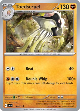Toedscruel (119) [SV03 Obsidian Flames] Reverse Holofoil - Uncommon