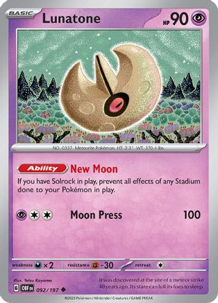 Lunatone (092) [SV03 Obsidian Flames] - Uncommon