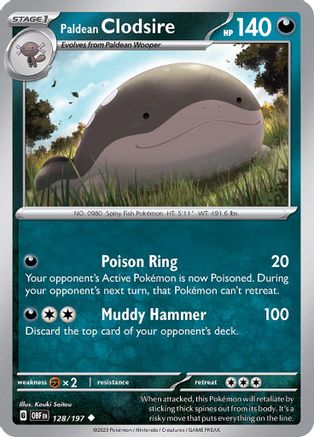 Paldean Clodsire (128/197) [SV03 Obsidian Flames] Reverse Holofoil - Uncommon
