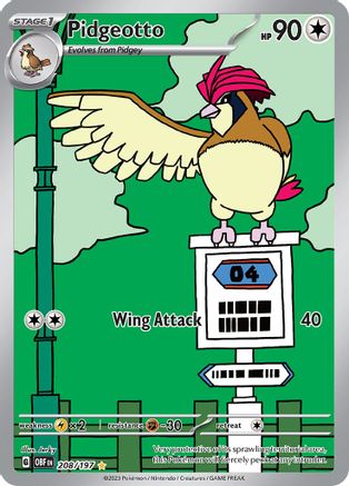 Pidgeotto (208/197) [SV03 Obsidian Flames] Holofoil - Illustration Rare
