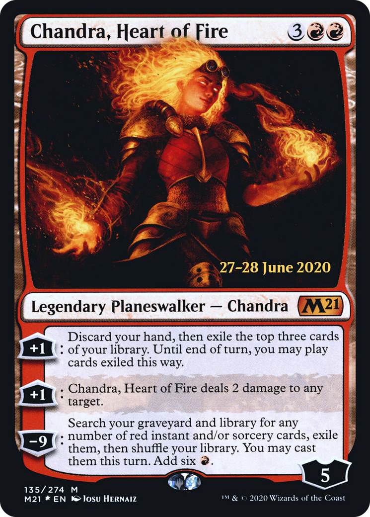 Chandra, Heart of Fire (PRE-135S) [Core Set 2021 Promos] Foil