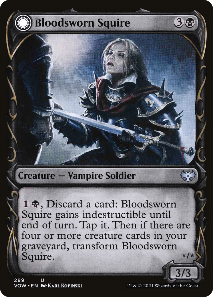 Bloodsworn Squire (Showcase) (VOW-289) [Innistrad: Crimson Vow] Foil