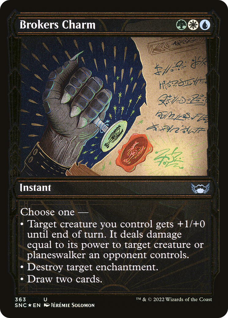 Brokers Charm (Gilded Foil) (SNC-363) (Showcase) [Streets of New Capenna] Foil