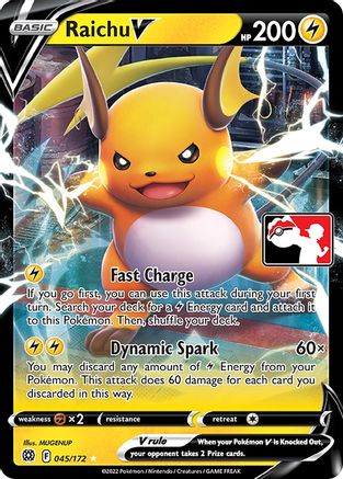 Raichu V (45/172) [Prize Pack Series Cards] Holofoil - Ultra Rare