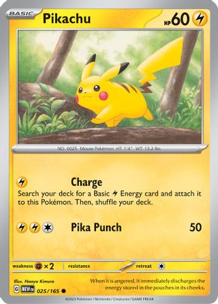 Pikachu (025/165) [SV Scarlet & Violet 151] Reverse Holofoil - Common