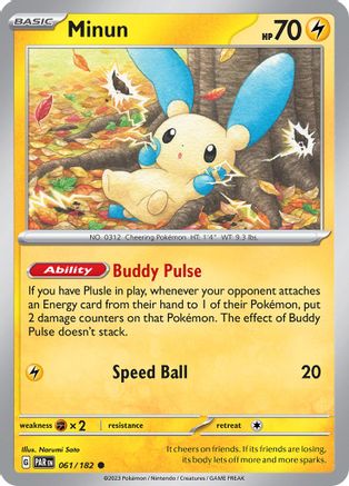 Minun (061/182) [SV04 Paradox Rift] Reverse Holofoil - Common