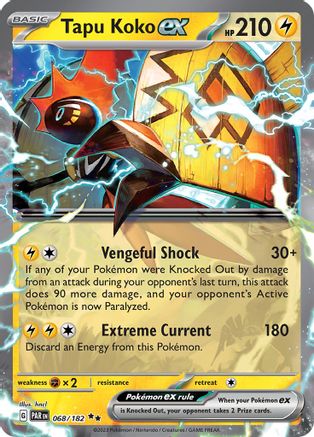 Tapu Koko ex (068/182) [SV04 Paradox Rift] Holofoil - Double Rare