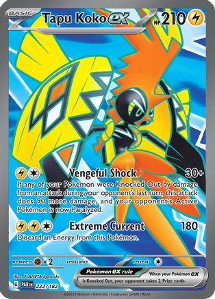 Tapu Koko ex (222/182) [SV04 Paradox Rift] Holofoil - Ultra Rare