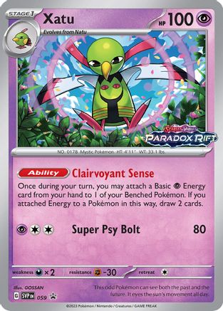 Xatu (Prerelease) (059) [SV Scarlet & Violet Promo Cards] Holofoil - Rare