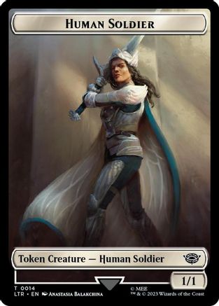 Human Soldier (0014) // Food (0024) Double-Sided Token (Surge Foil) (LTR-14 // 24) [The Lord of the Rings: Tales of Middle-earth] Foil