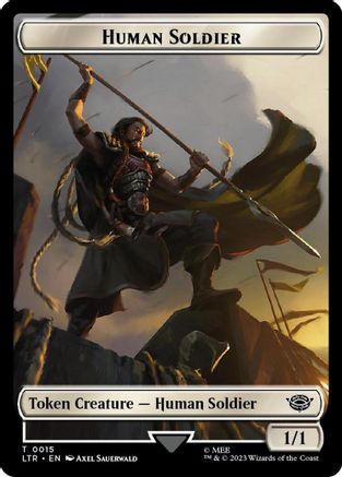 Human Soldier (0015) // Food (0023) Double-Sided Token (Surge Foil) (LTR-15 // 23) [The Lord of the Rings: Tales of Middle-earth] Foil