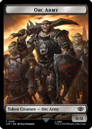Orc Army (0019) // Food (0024) Double-Sided Token (Surge Foil) (LTR-19 // 24) [The Lord of the Rings: Tales of Middle-earth] Foil