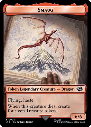Smaug // Food (0024) Double-Sided Token (Surge Foil) (LTR-20 // 24) [The Lord of the Rings: Tales of Middle-earth] Foil
