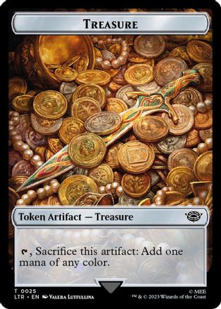 Treasure // Food (0023) Double-Sided Token (Surge Foil) (LTR-25 // 23) [The Lord of the Rings: Tales of Middle-earth] Foil