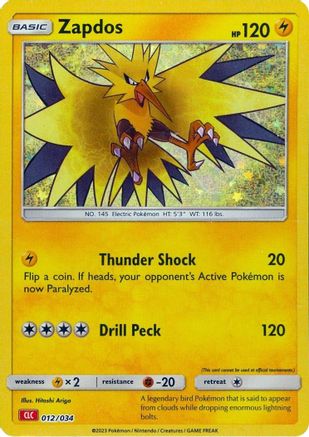 Zapdos (012) [Trading Card Game Classic] Holofoil - Classic Collection