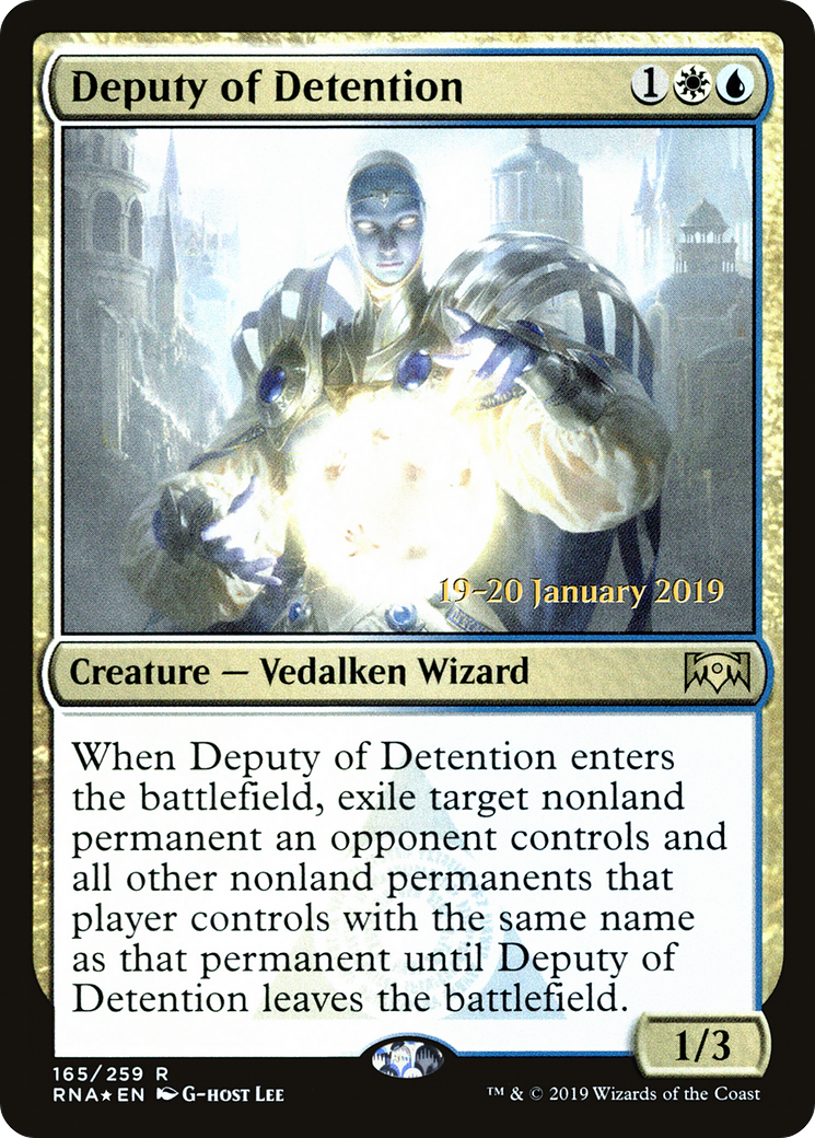 Deputy of Detention (PRE-165S) [Ravnica Allegiance Promos] Foil