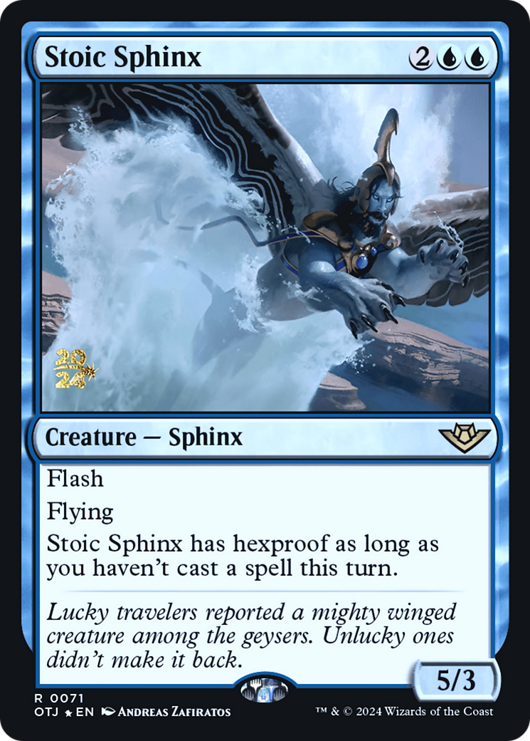 Stoic Sphinx (PRE-071) [Outlaws of Thunder Junction Promos] Foil