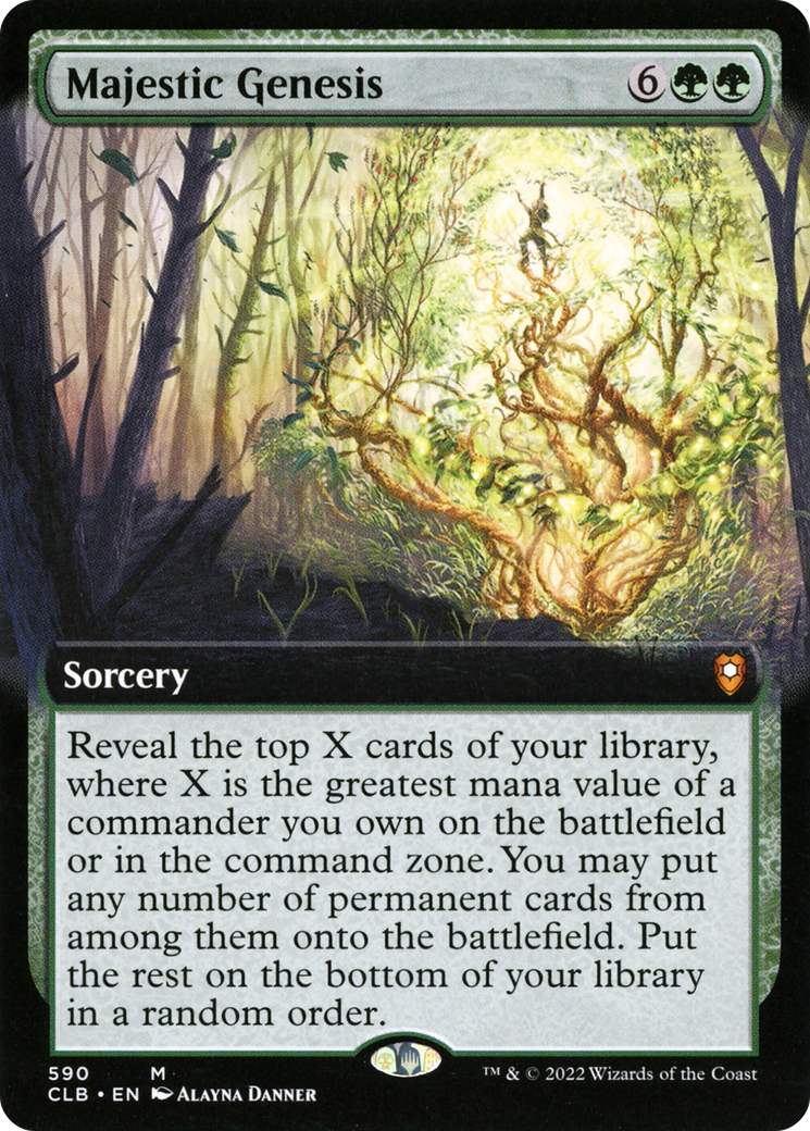 Majestic Genesis (Extended Art) (CLB-590) [Commander Legends: Battle for Baldur's Gate] Foil