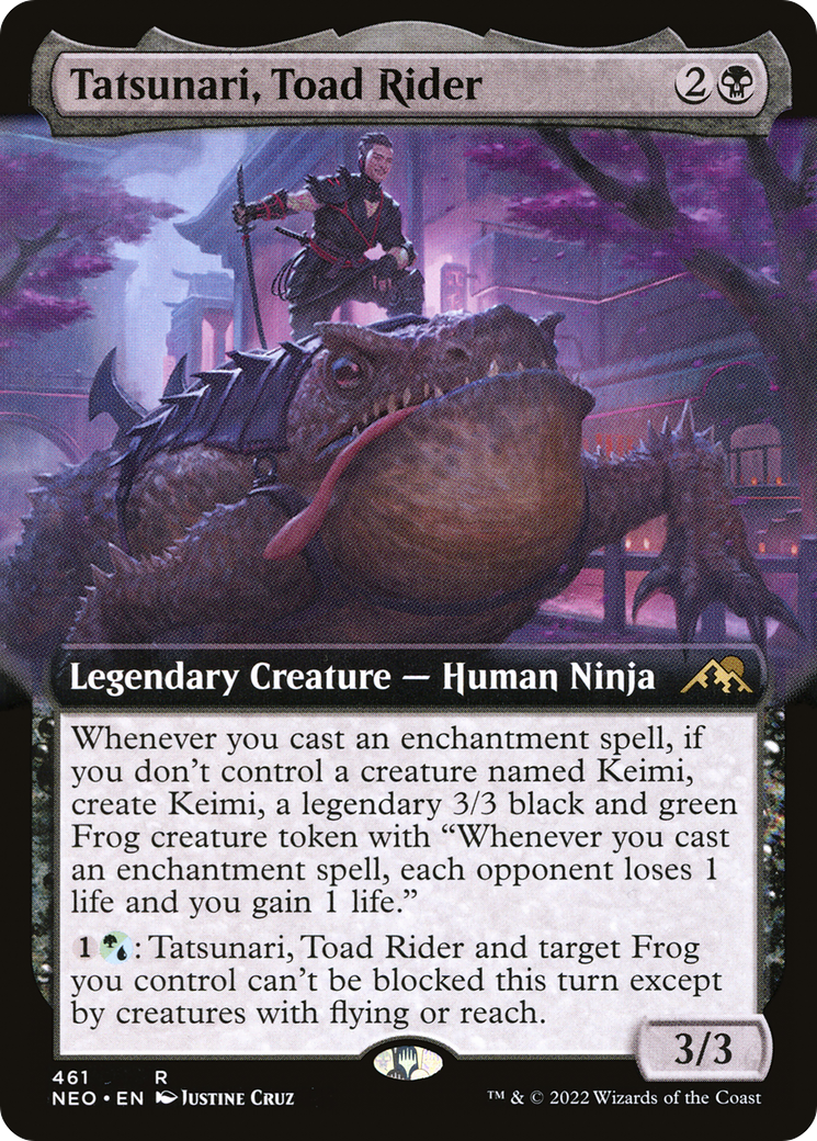 Tatsunari, Toad Rider (Extended Art) (NEO-461) [Kamigawa: Neon Dynasty] Foil