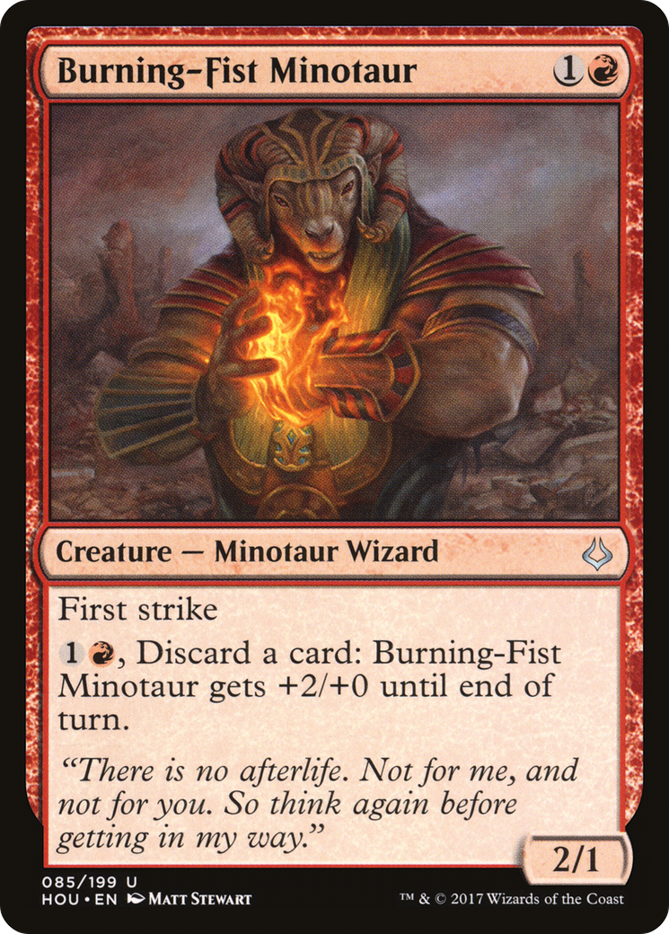 Burning-Fist Minotaur (HOU-085) [Hour of Devastation] Foil