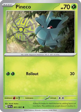 Pineco (001/091) [SV Paldean Fates] Reverse Holofoil - Common