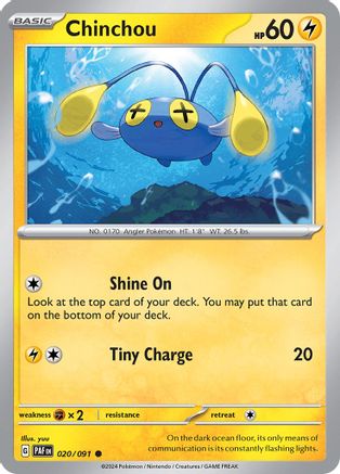 Chinchou (020) [SV Paldean Fates] Reverse Holofoil - Common