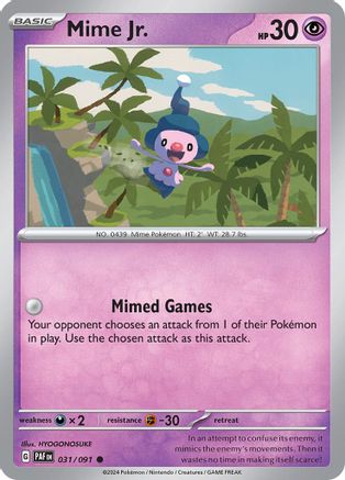 Mime Jr. (031/091) [SV Paldean Fates] Reverse Holofoil - Common