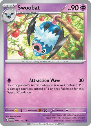 Swoobat (033) [SV Paldean Fates] Reverse Holofoil - Uncommon