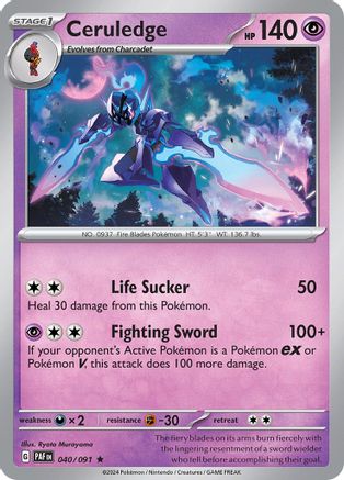 Ceruledge (040/091) [SV Paldean Fates] Reverse Holofoil - Rare