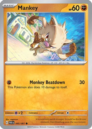 Mankey (045/091) [SV Paldean Fates] - Common