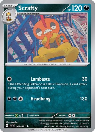 Scrafty (061) [SV Paldean Fates] Reverse Holofoil - Uncommon