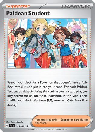 Paldean Student (085/091) [SV Paldean Fates] Reverse Holofoil - Common