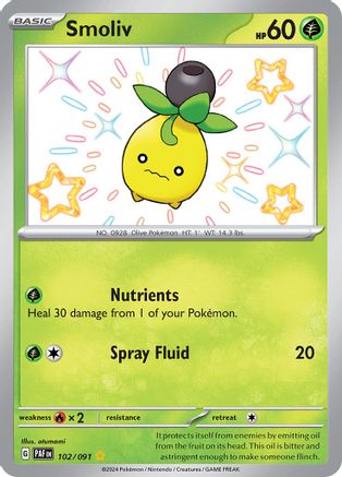 Smoliv (102) [SV Paldean Fates] Holofoil - Shiny Rare
