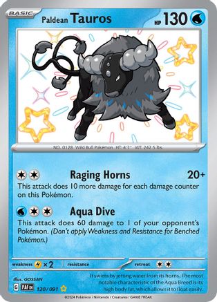 Paldean Tauros (120/091) [SV Paldean Fates] Holofoil - Shiny Rare