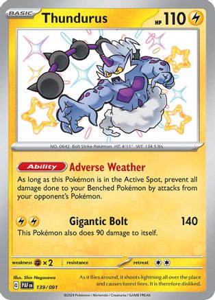 Thundurus (139) [SV Paldean Fates] Holofoil - Shiny Rare