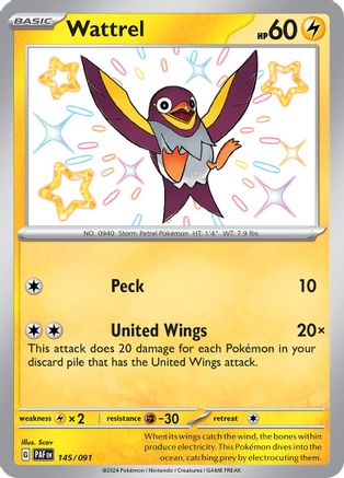 Wattrel (145) [SV Paldean Fates] Holofoil - Shiny Rare