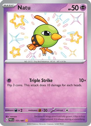 Natu (151/091) [SV Paldean Fates] Holofoil - Shiny Rare