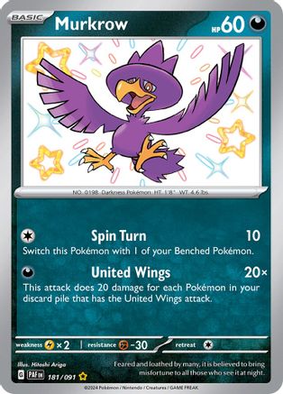 Murkrow (181) [SV Paldean Fates] Holofoil - Shiny Rare
