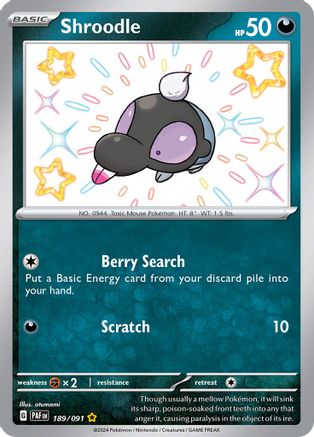 Shroodle (189/091) [SV Paldean Fates] Holofoil - Shiny Rare