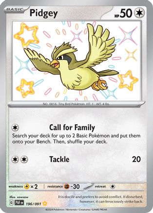Pidgey (196) [SV Paldean Fates] Holofoil - Shiny Rare