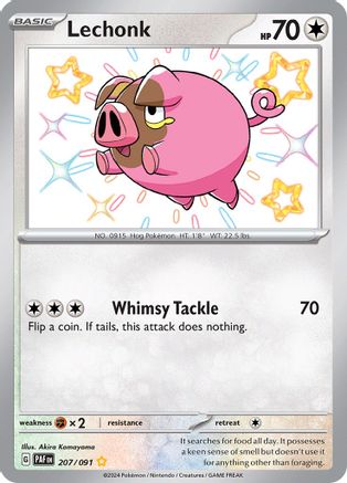 Lechonk (207/091) [SV Paldean Fates] Holofoil - Shiny Rare