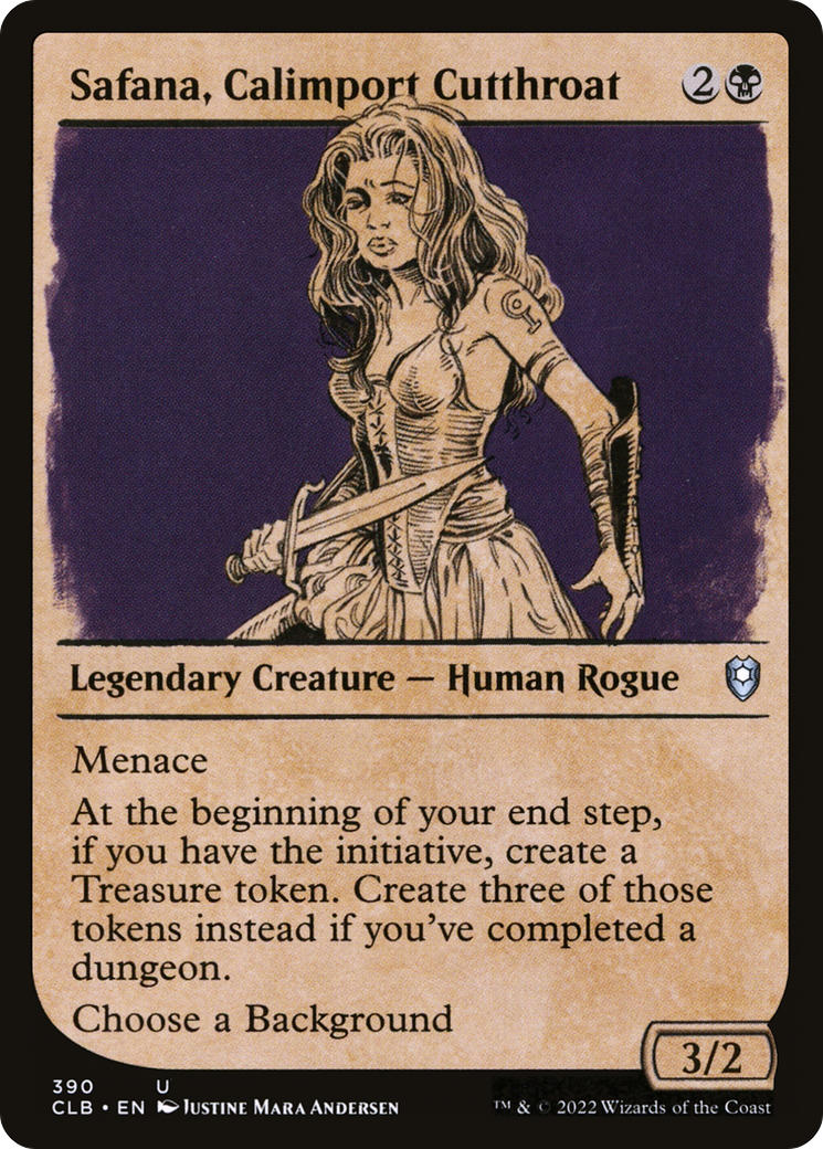 Safana, Calimport Cutthroat (Showcase) (CLB-390) [Commander Legends: Battle for Baldur's Gate] Foil